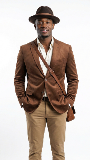 Men’s Camel Suede Cowboy Blazer – Camel Western Style Suede Sport Coat for Casual