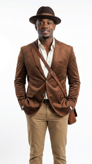 Mens Fashion Sport Coat - Micro Suede