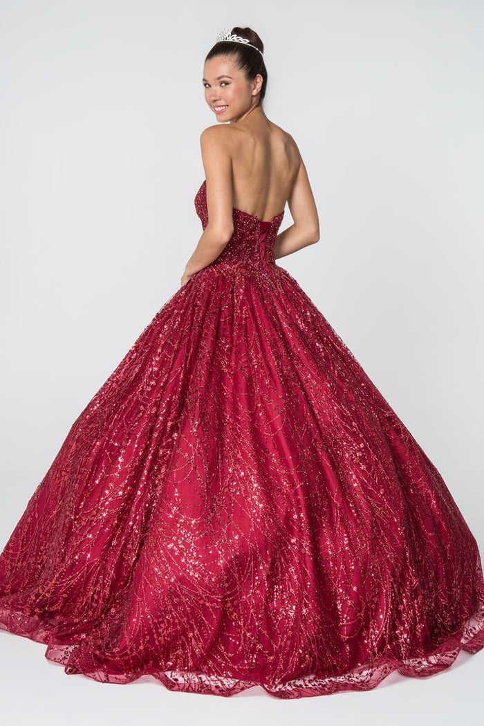 Burgundy Sweet 16 Ball Gown by Elizabeth KGL2804