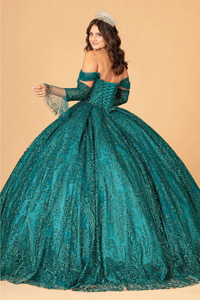 Embellished Off Shoulder Gown by Elizabeth KGL3073