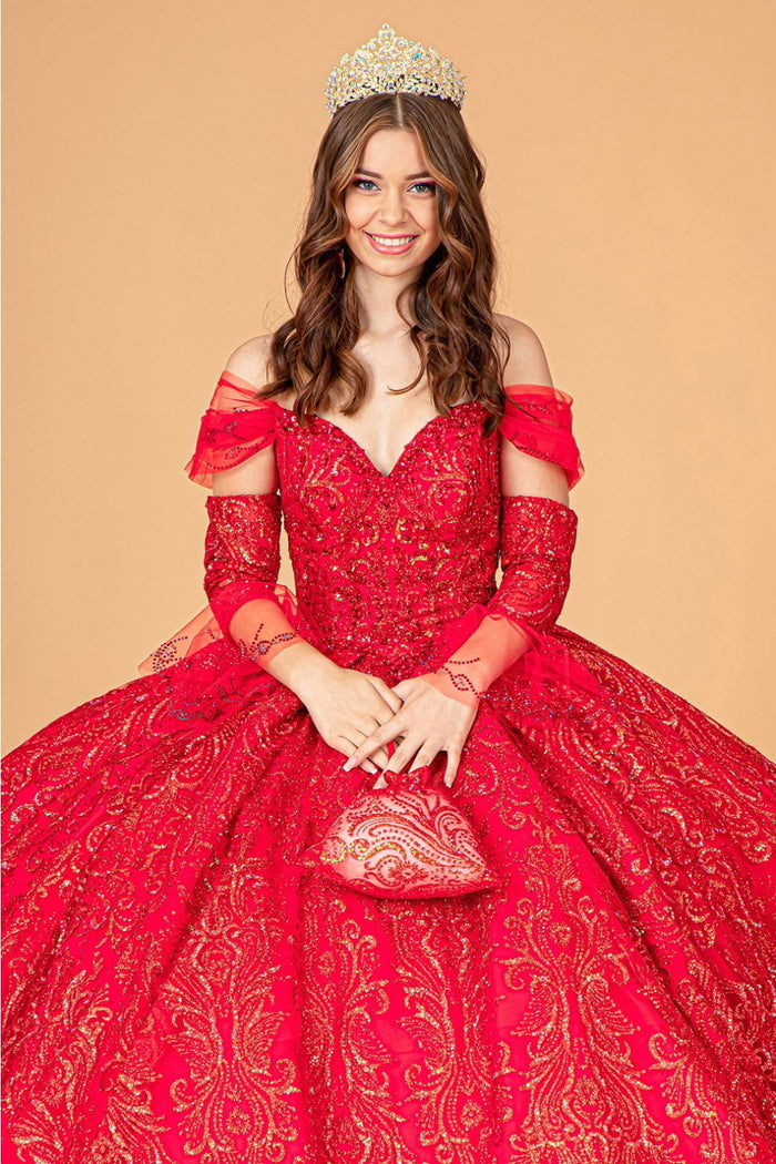 Red and Gold Quinceañera Ball Gown by Elizabeth KGL3073