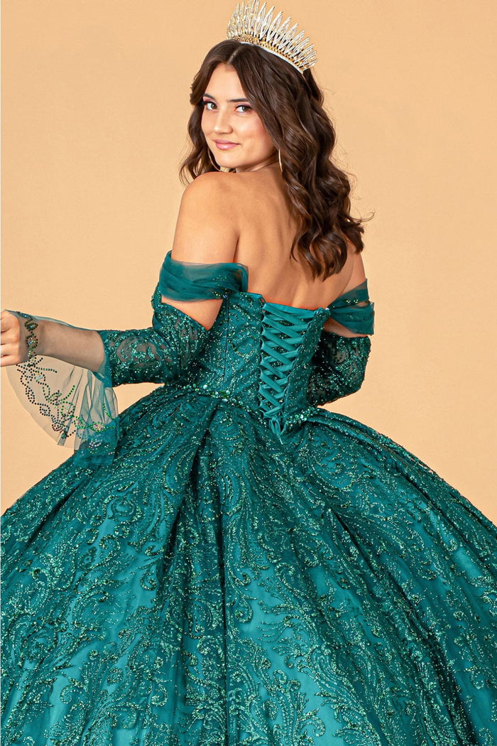 Embellished Off Shoulder Gown by Elizabeth KGL3073