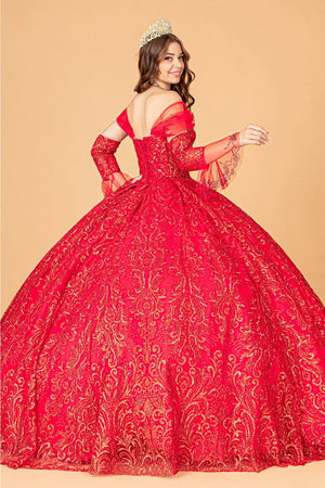 Embellished Off Shoulder Gown by Elizabeth KGL3073