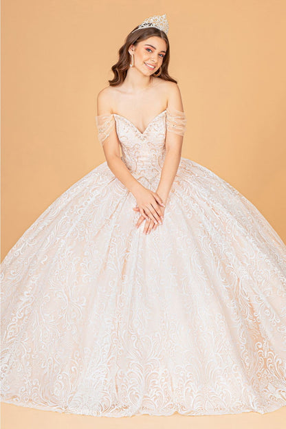 Embellished Off Shoulder Gown by Elizabeth KGL3073
