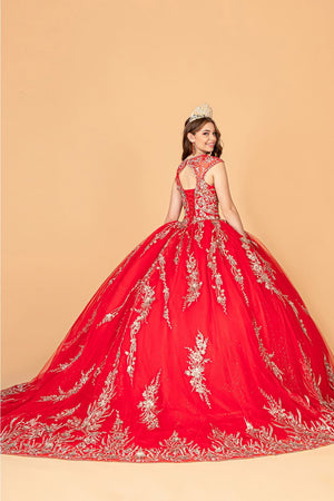 Embroidered Cape Ball Gown by Elizabeth K GL3076 - Quinceanera Dresses