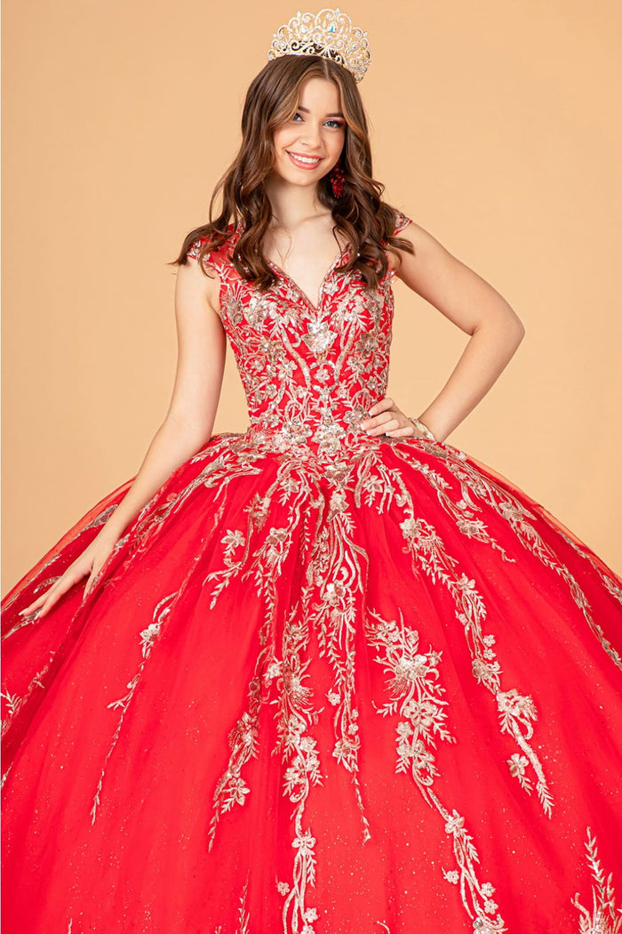 Red and Gold Quinceañera Ball Gown by Elizabeth KGL3076