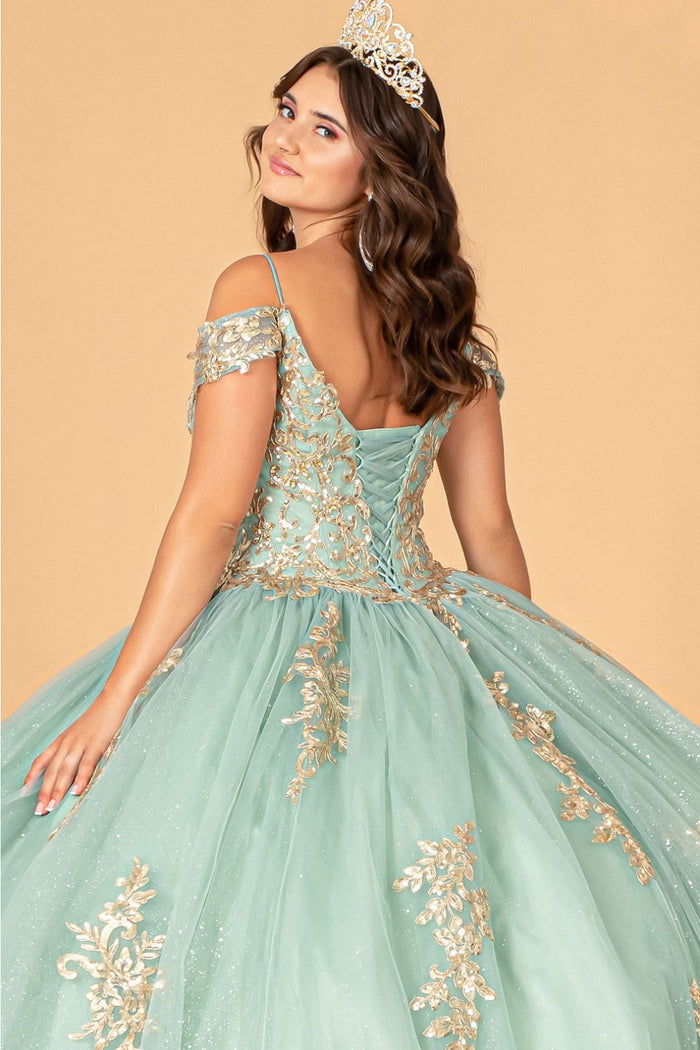 Embroidered Cold Shoulder Ball Gown by Elizabeth KGL3100