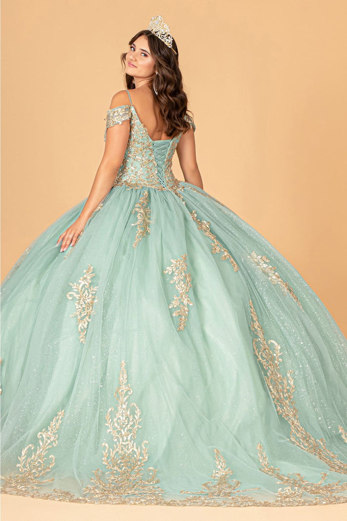 Embroidered Cold Shoulder Ball Gown by Elizabeth KGL3100