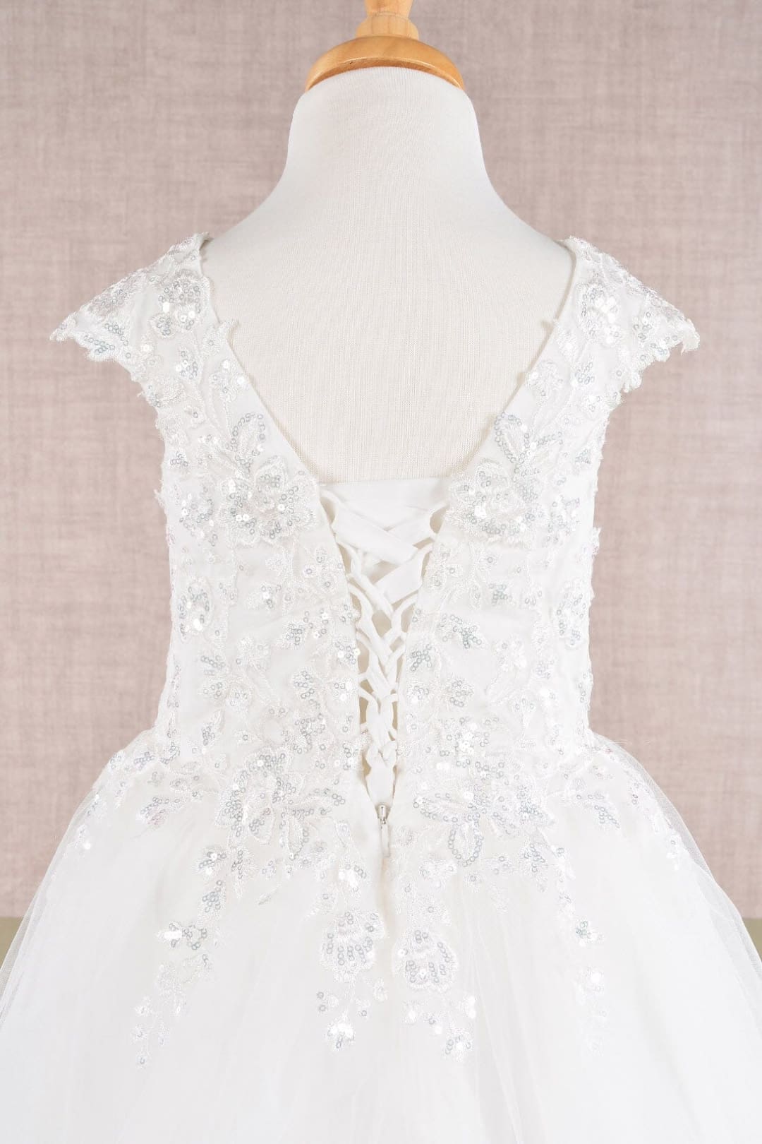 Embroidered Girls Cap Sleeve Gown by Elizabeth K GK108 - Girls Formal Dresses