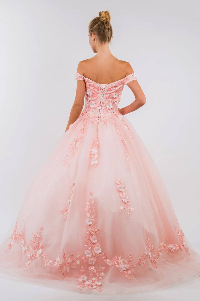 Embroidered Off Shoulder Ball Gown by Elizabeth KGL1958