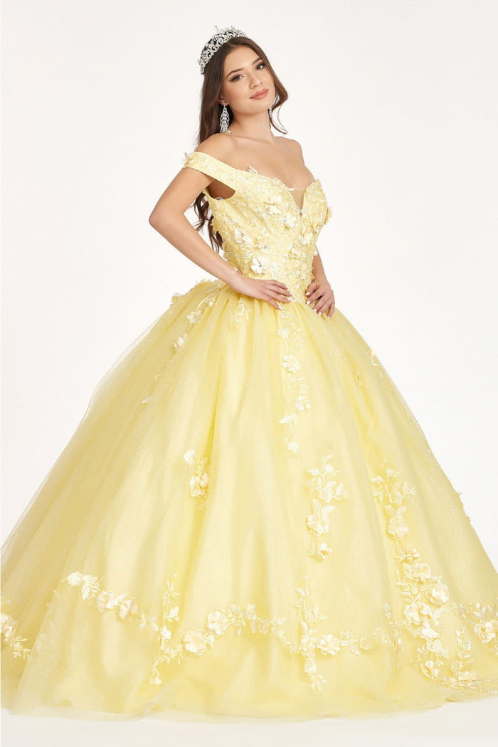 Embroidered Off Shoulder Ball Gown by Elizabeth KGL1958