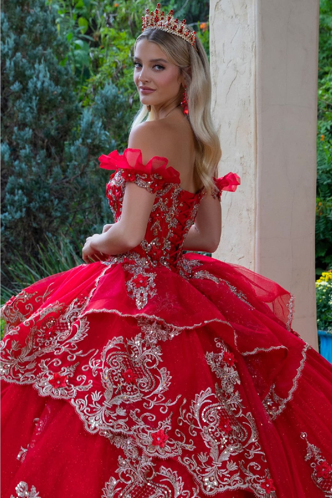 Embroidered Off Shoulder Ball Gown by GLS Gloria GL3528 - Quinceanera Dresses