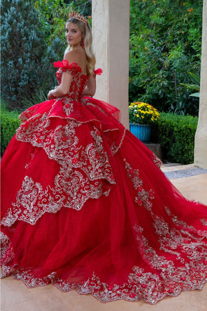 Embroidered Off Shoulder Ball Gown by GLS Gloria GL3528 - Quinceanera Dresses