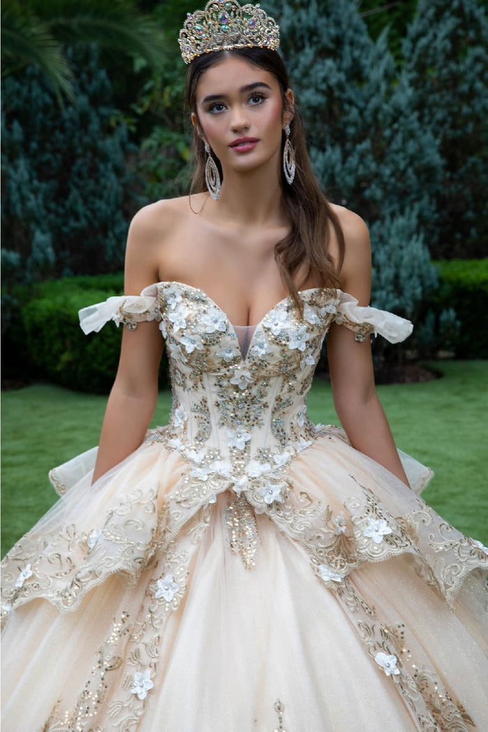 Embroidered Off Shoulder Ball Gown by GLS Gloria GL3528