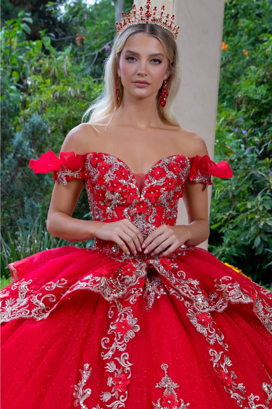 Embroidered Off Shoulder Ball Gown by GLS Gloria GL3528 - Quinceanera Dresses