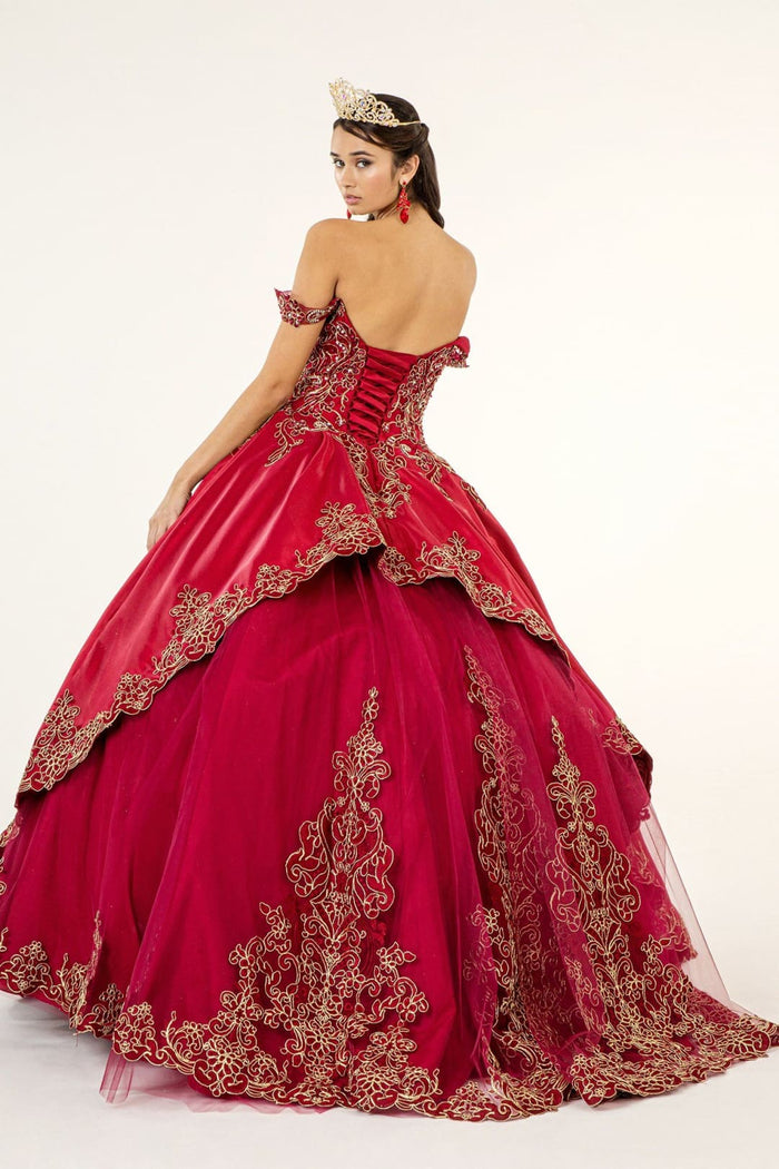 Embroidered Satin Ball Gown by Elizabeth KGL1930