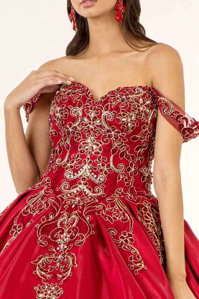 Embroidered Satin Ball Gown by Elizabeth KGL1930