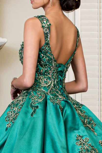 S Green and Gold Ball Gown by Elizabeth KGL1930