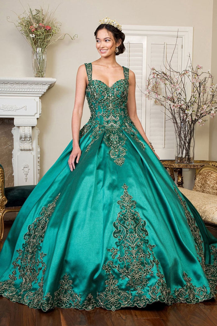Embroidered Satin Ball Gown by Elizabeth KGL1930