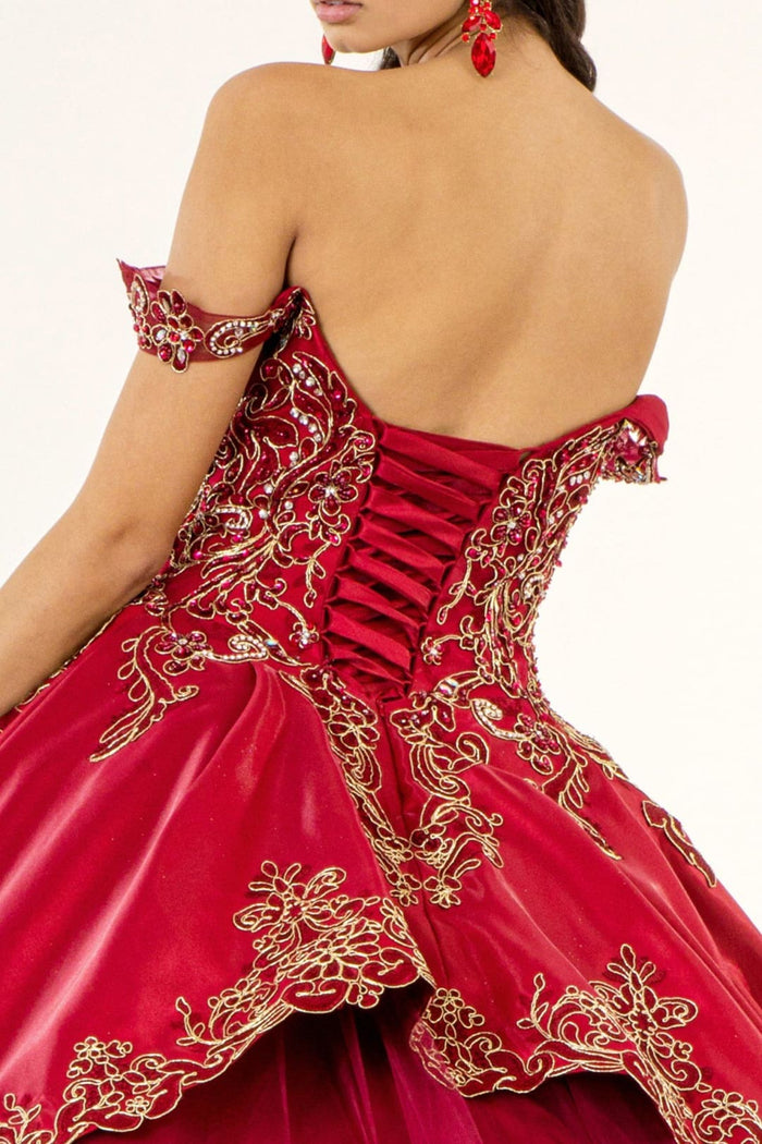 Embroidered Satin Ball Gown by Elizabeth KGL1930