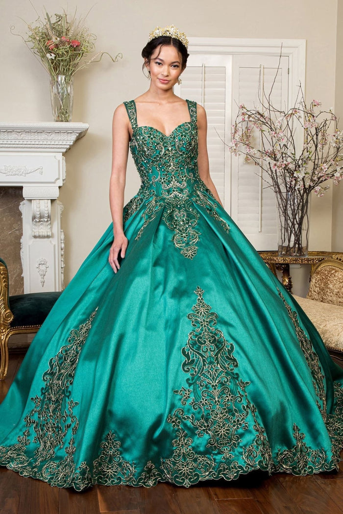 Embroidered Satin Ball Gown by Elizabeth KGL1930