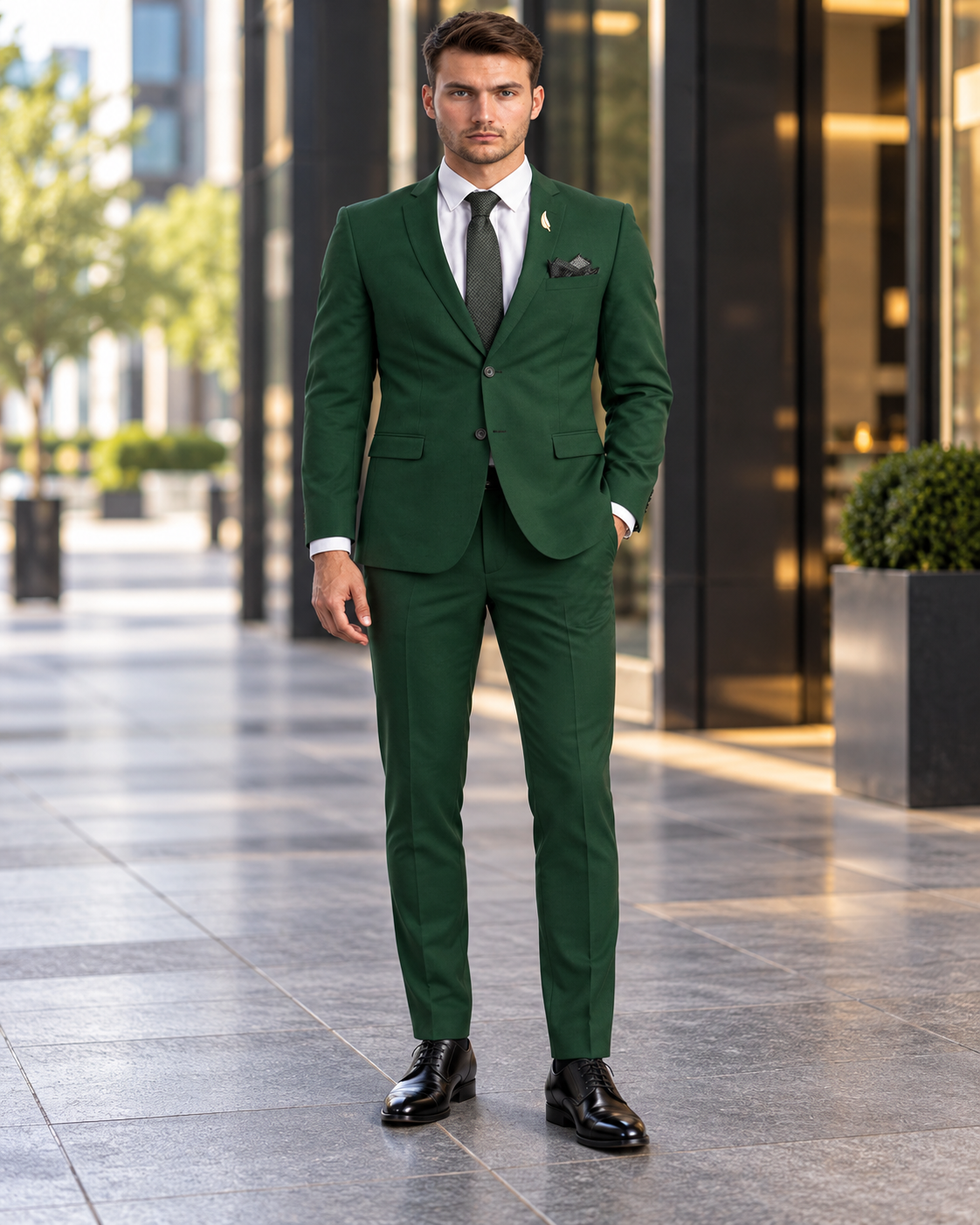 Emerald Green Suit - Slim Fit Wedding Suit For Groom and Groomsmen
