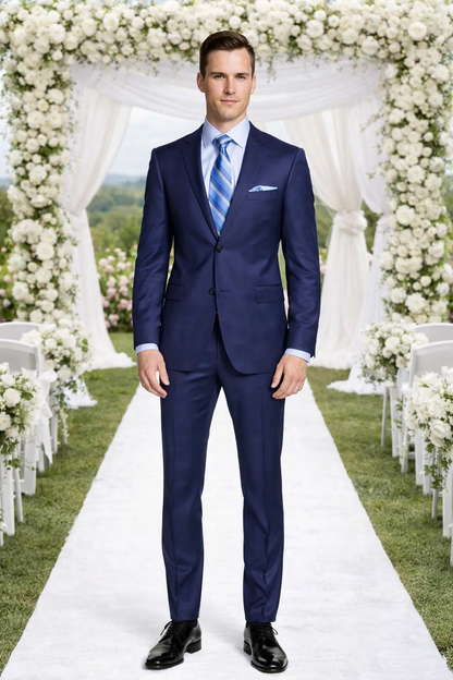 ENZO 150s Super Wool 2-Button Suits in 6 Solid Fabrics Colors