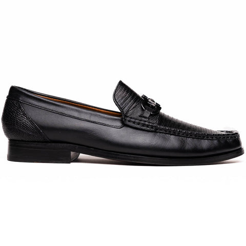 Marco Di Milano Enzo Lizard Bit Loafers Black