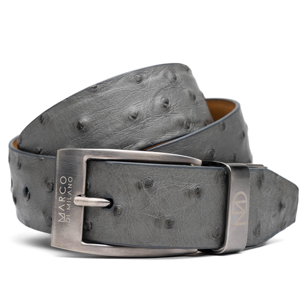 Marco Di Milano Domenico Belt Gray Luxury Leather Loafer