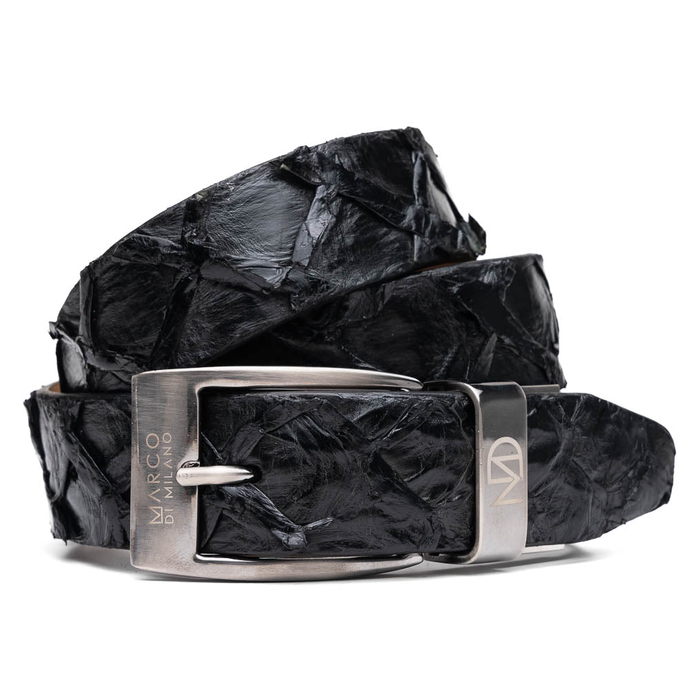 Marco Di Milano Olivieri Belt - Black Leather Dress Shoe