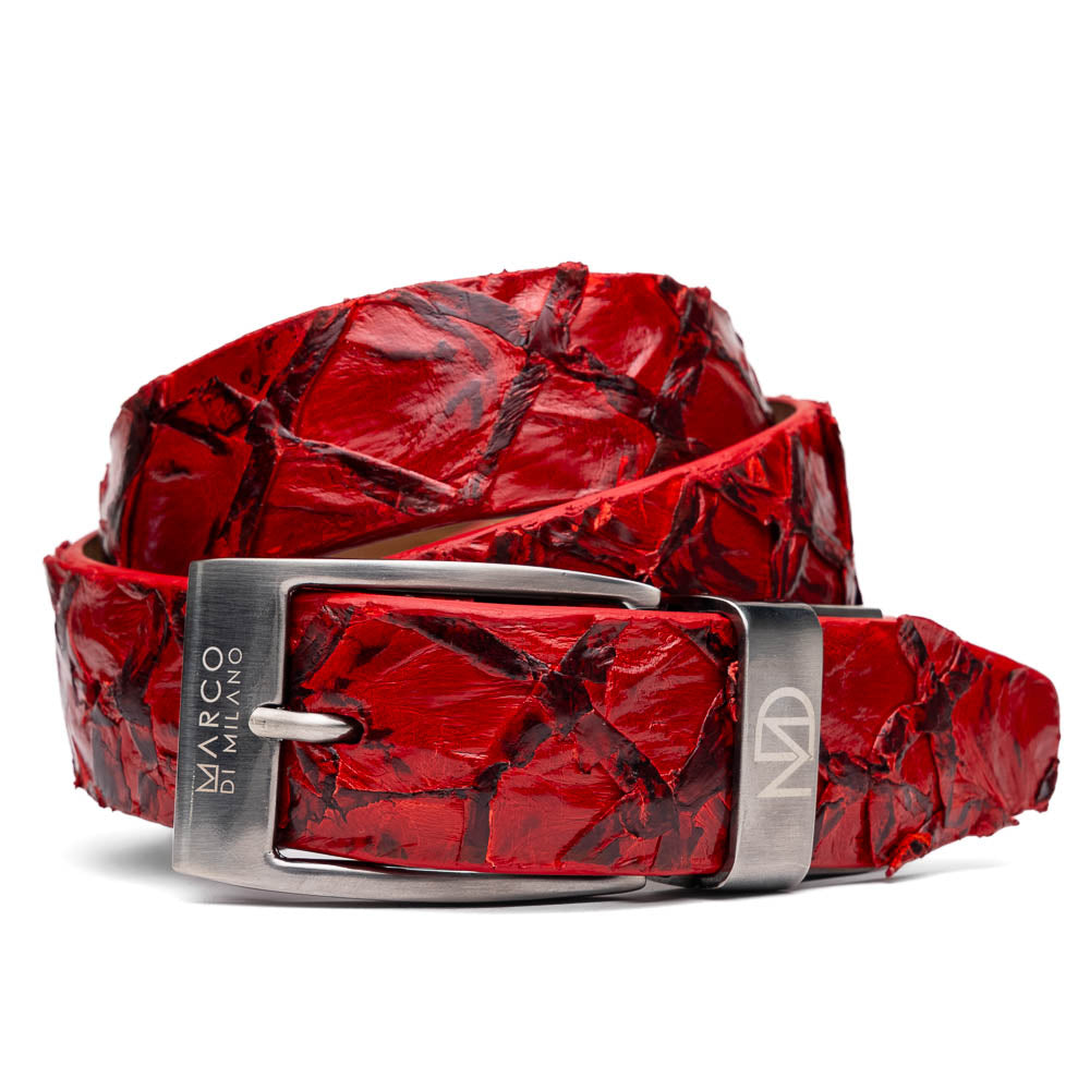 Marco Di Milano Olivieri Red Leather Belt Loafers