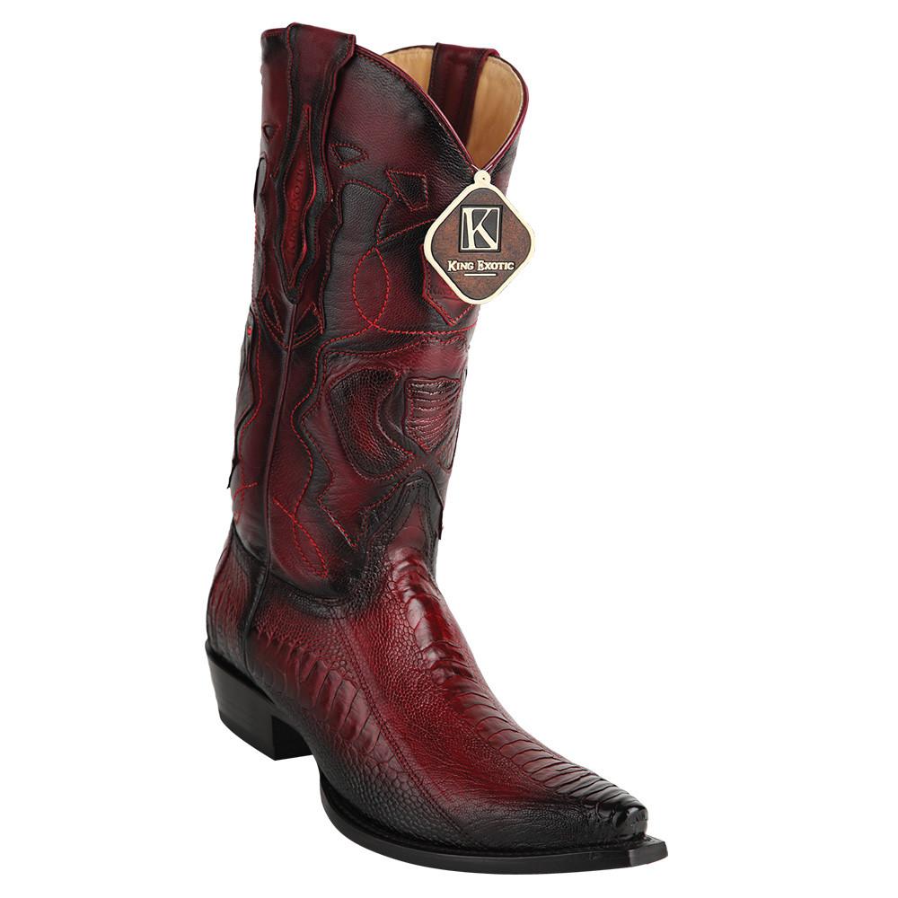 King Exotic Men's Western Ostrich Leg Snip Toe Boots
