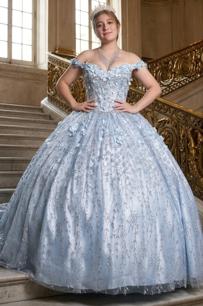 3D Floral Off Shoulder Ball Gown by Calla WB21550