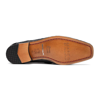 Marco Di Milano Fabro Black Caiman Bit Loafers