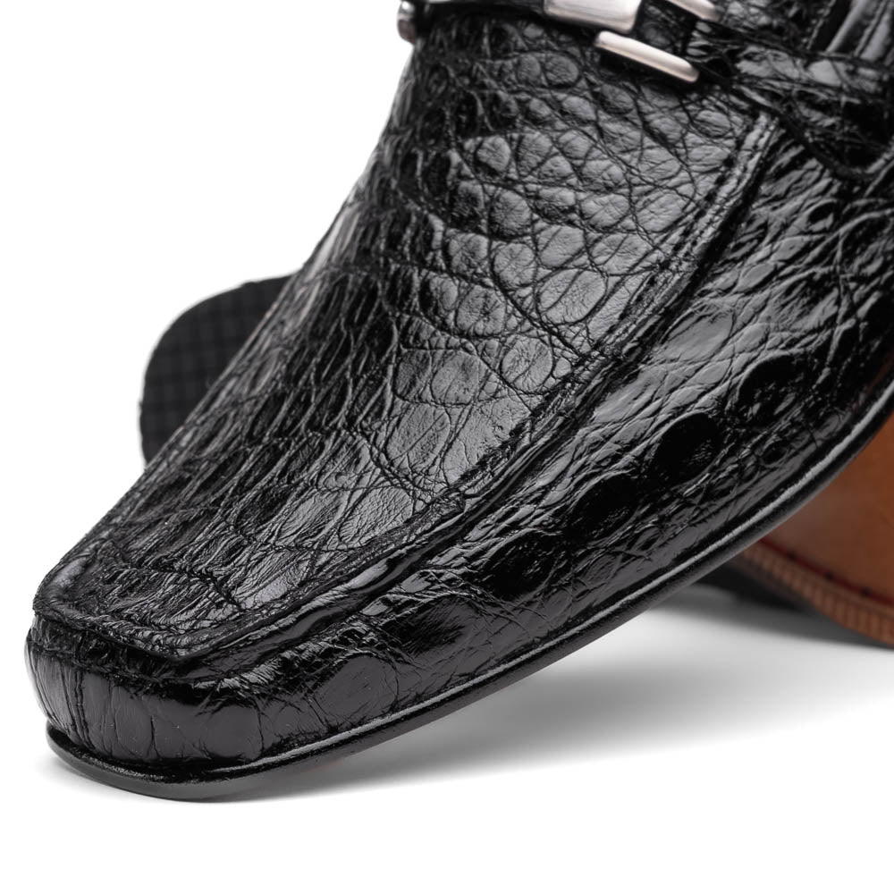 Marco Di Milano Fabro Black Caiman Bit Loafers