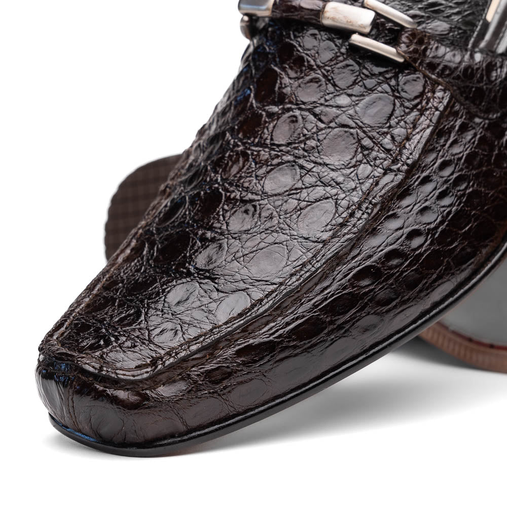Marco Di Milano Fabro Brown Caiman Bit Loafers