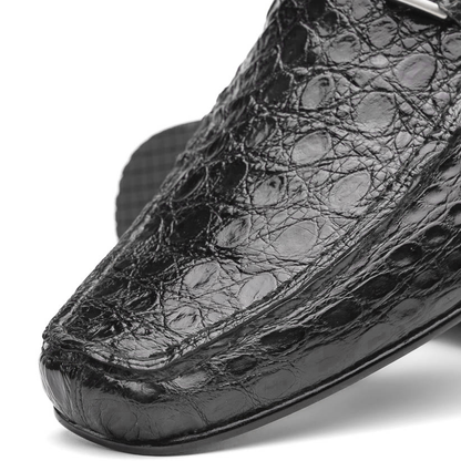 Marco Di Milano Fabro Gray Caiman Bit Loafers
