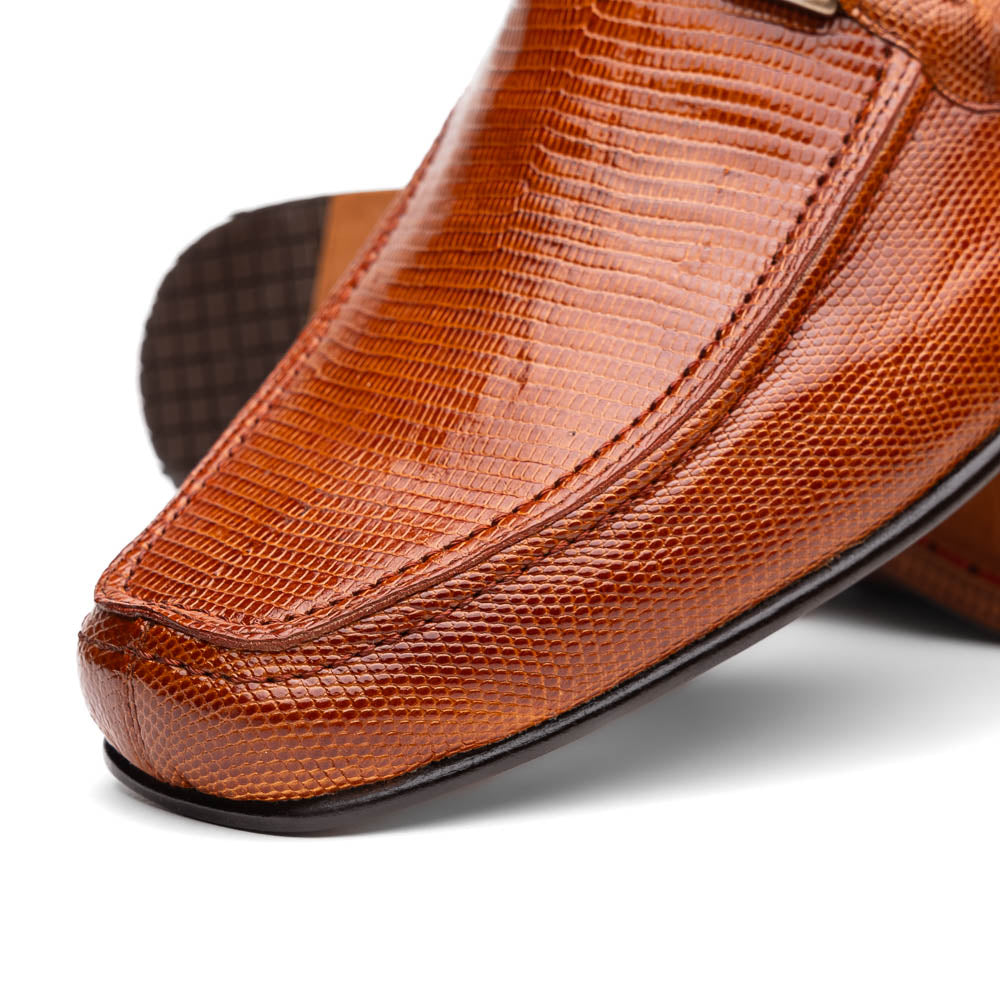 Marco Di Milano Fabro Cognac Lizard Bit Loafers