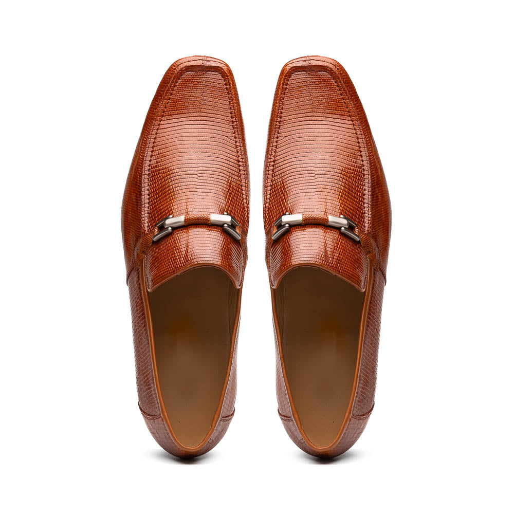 Marco Di Milano Fabro Cognac Lizard Bit Loafers