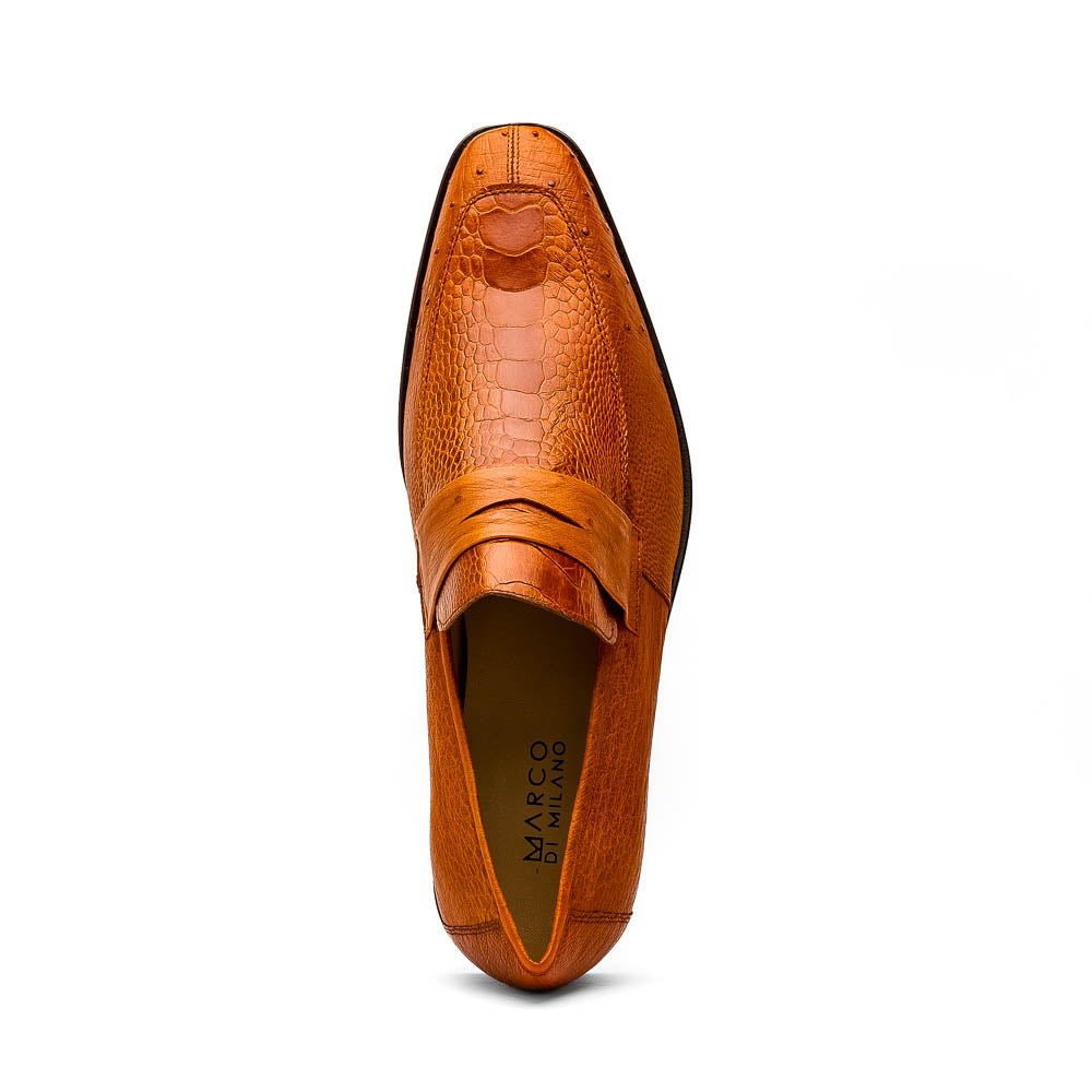 Marco Di Milano Fangio Cognac Ostrich Penny Loafer