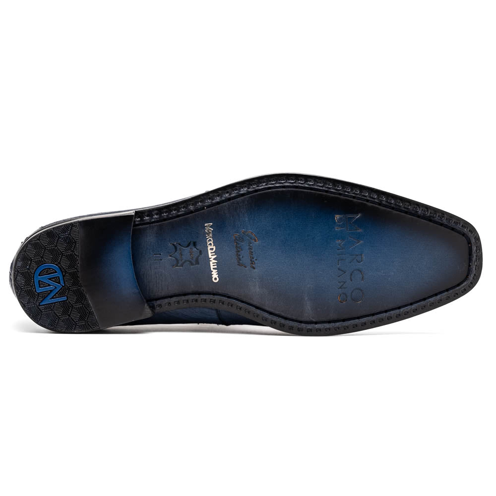 Marco Di Milano Fangio Denim Blue Ostrich Penny Loafer