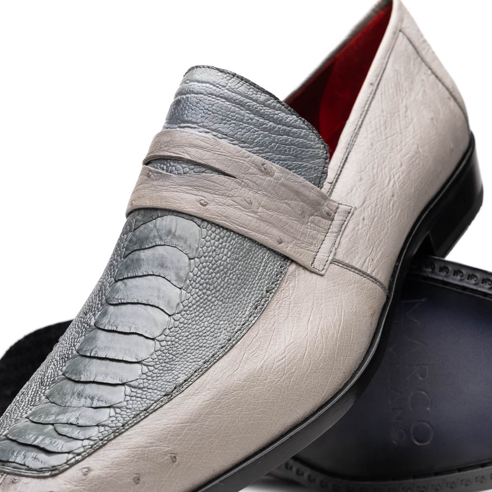 Marco Di Milano Fangio Gray Ostrich Penny Loafer