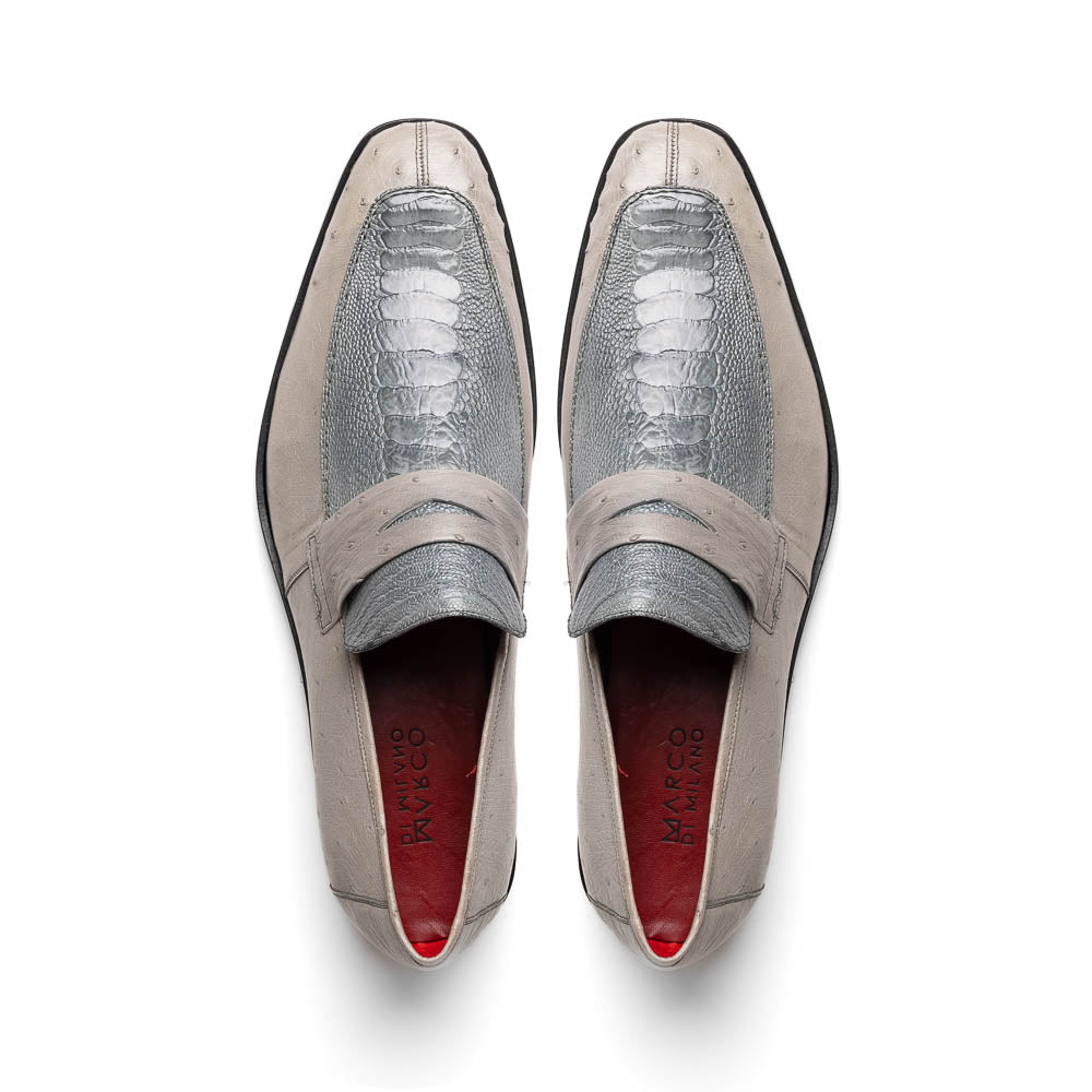 Marco Di Milano Fangio Gray Ostrich Penny Loafer