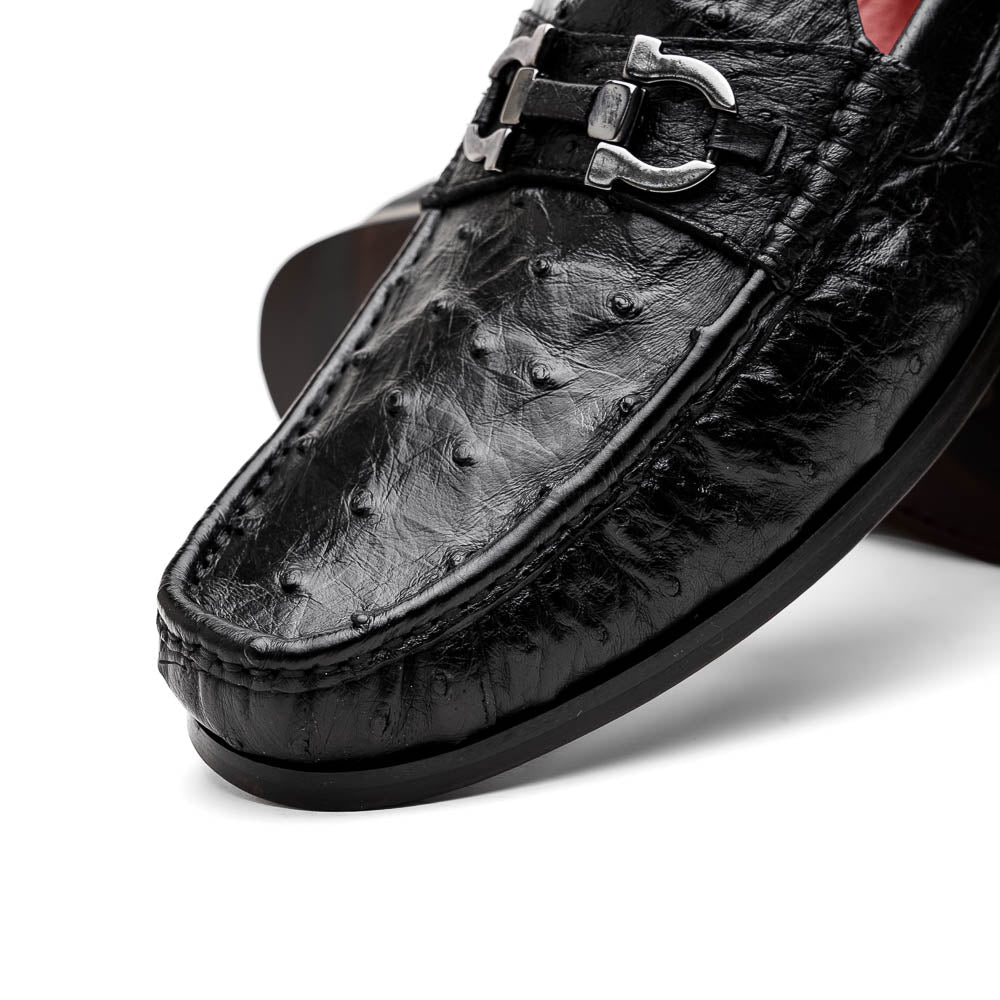 Marco Di Milano Ferrioni Ostrich Black Bit Loafer