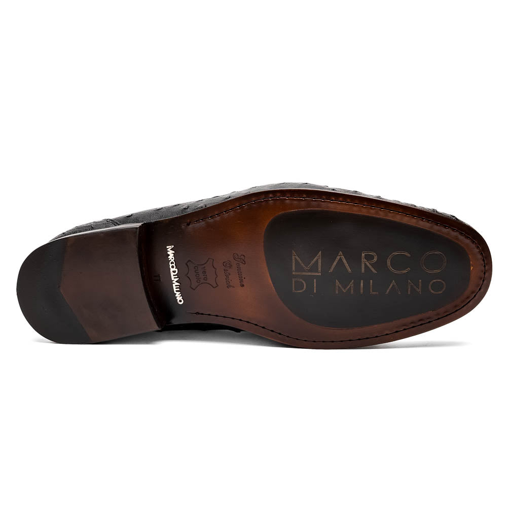 Marco Di Milano Ferrioni Ostrich Black Bit Loafer