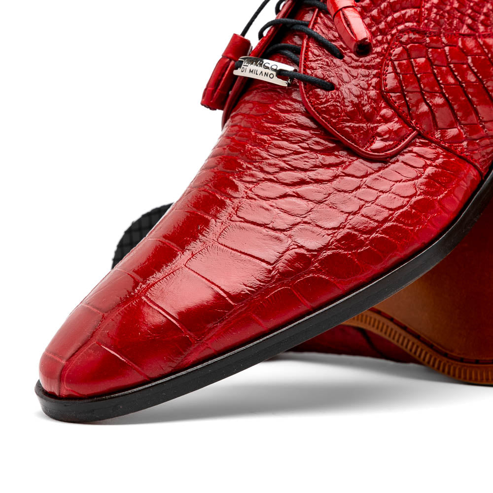 Marco Di Milano Fitipaldi Red Alligator Derby Shoe