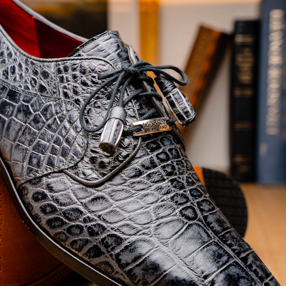 Marco Di Milano Fitipaldi Rustic Gray Leather Shoes