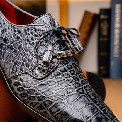 Marco Di Milano Fitipaldi Rustic Gray Leather Shoes