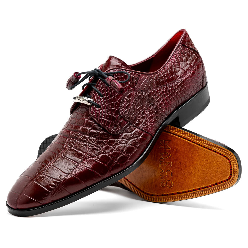 Marco Di Milano Fitipaldi Wine Alligator Derby Shoe