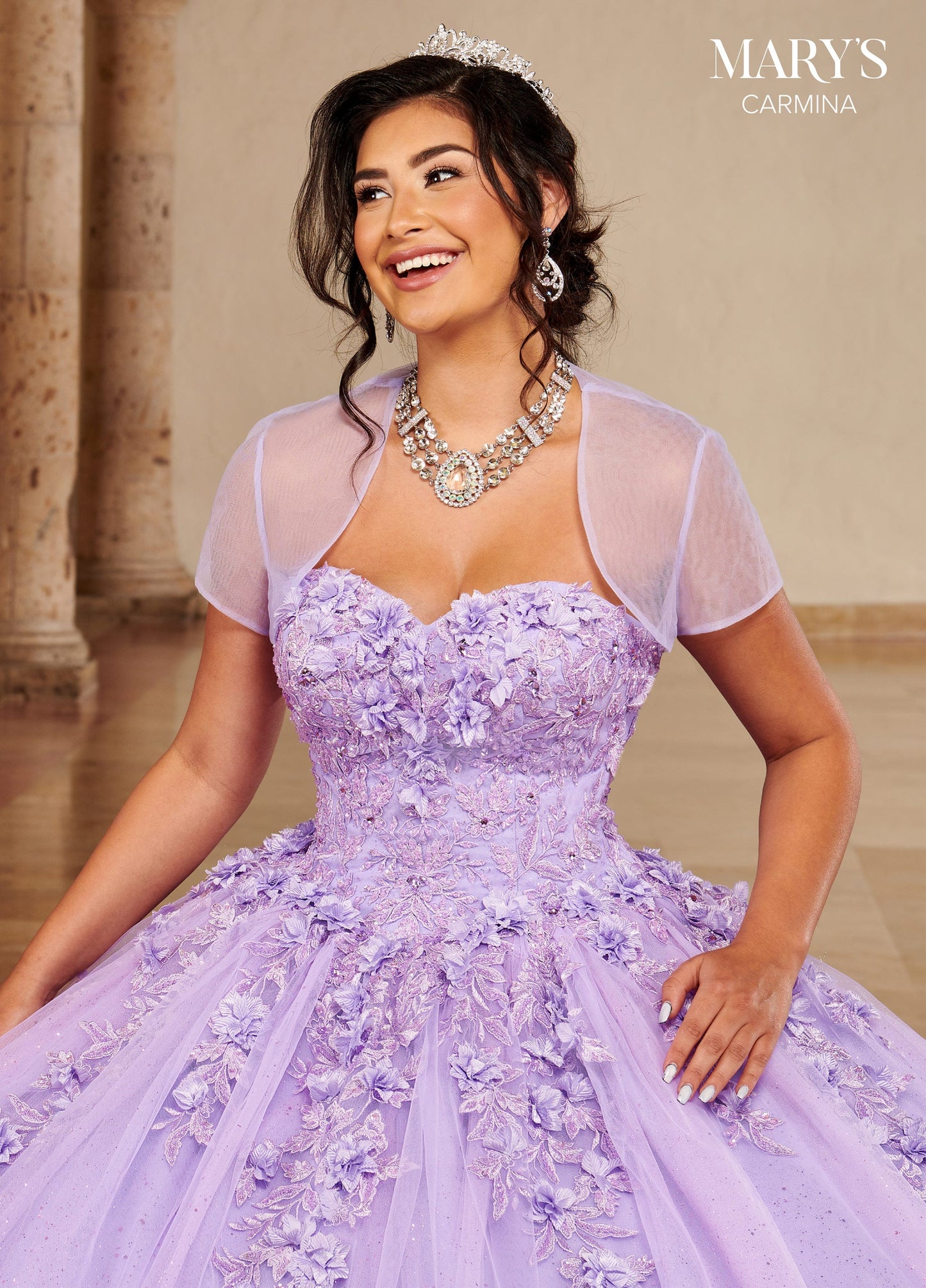 Mary's Bridal MQ1092 Floor Length Sleeve Quinceanera Dress